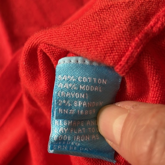 J. McLaughlin Cotton  blend Long Sleeve Red Sweater Crew Neck S - Picture 4 of 5